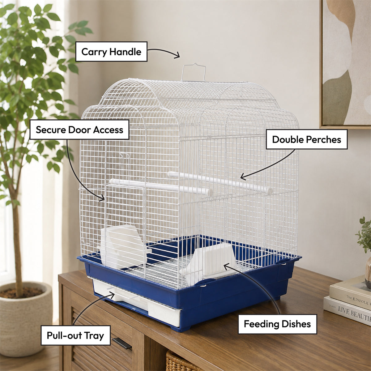 KCT ROSARIO plus BLUE MEDIUM BIRD CAGE SMALL EXOTIC PET CANARY BUDGIE FINCH