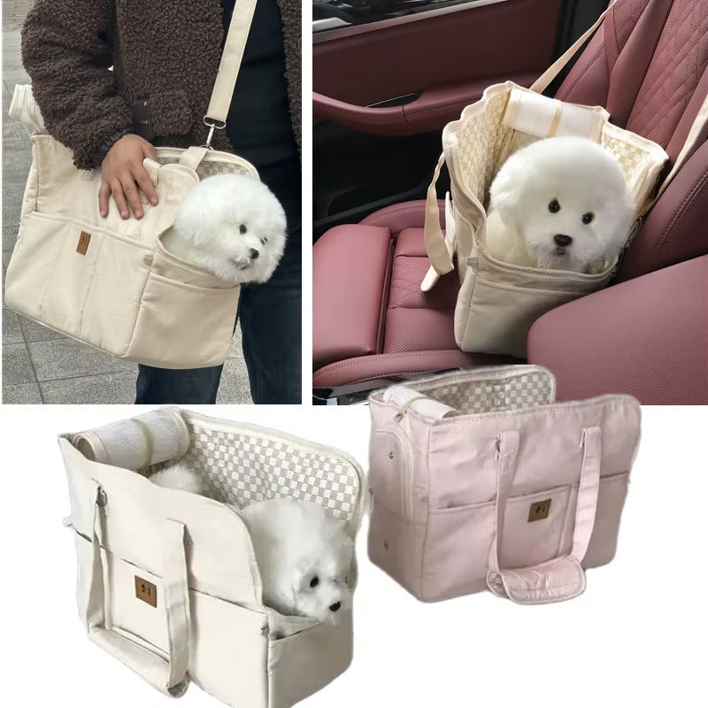 Portable Dog Bag Pet Cat Shoulder Handbag Car Seat Safe Travel Chihuahua Dog Supplies Suitable for Small Dogs Dog Carrier