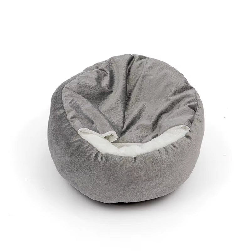 Orthopedic Dog Bed with Hooded Blanket Winter Warm Waterproof Dirt Resistant Cat Puppy House Cuddler Machine Washable