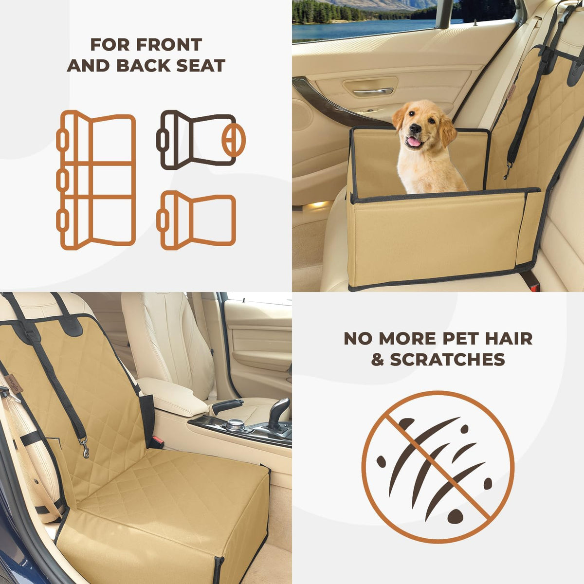 Extra Stable Dog Car Seat | with Safety Belt | Small Dogs up to 12 Kg