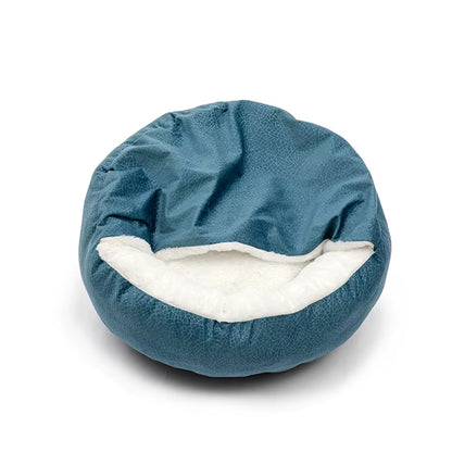 Orthopedic Dog Bed with Hooded Blanket Winter Warm Waterproof Dirt Resistant Cat Puppy House Cuddler Machine Washable