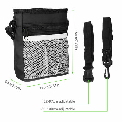 Dog Walking Training Obedience Treat Pouch Portable Pet Puppy Snack Belt Bag UK