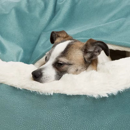 Orthopedic Dog Bed with Hooded Blanket Winter Warm Waterproof Dirt Resistant Cat Puppy House Cuddler Machine Washable